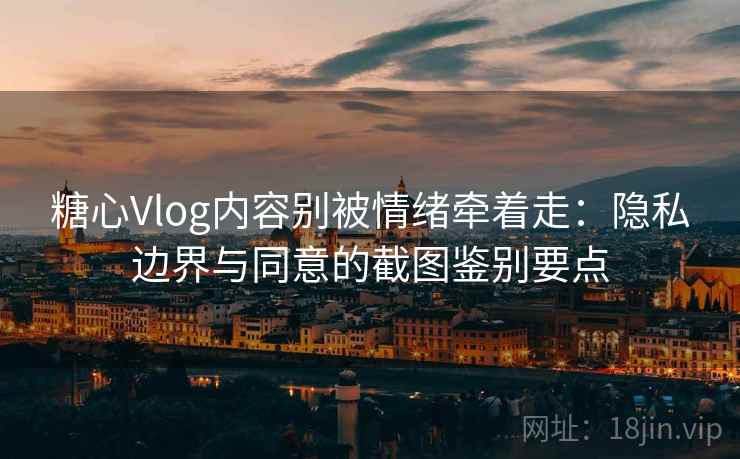 糖心Vlog内容别被情绪牵着走：隐私边界与同意的截图鉴别要点