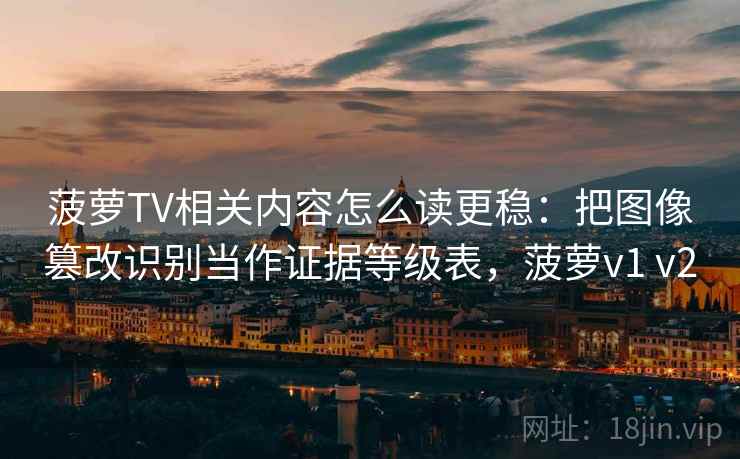 菠萝TV相关内容怎么读更稳：把图像篡改识别当作证据等级表，菠萝v1 v2