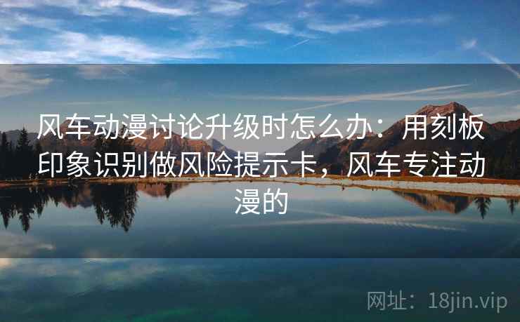 风车动漫讨论升级时怎么办：用刻板印象识别做风险提示卡，风车专注动漫的