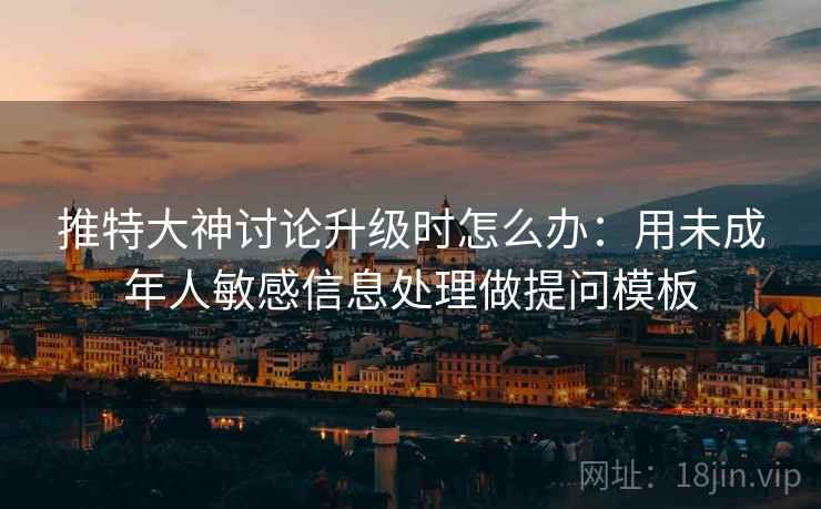推特大神讨论升级时怎么办：用未成年人敏感信息处理做提问模板